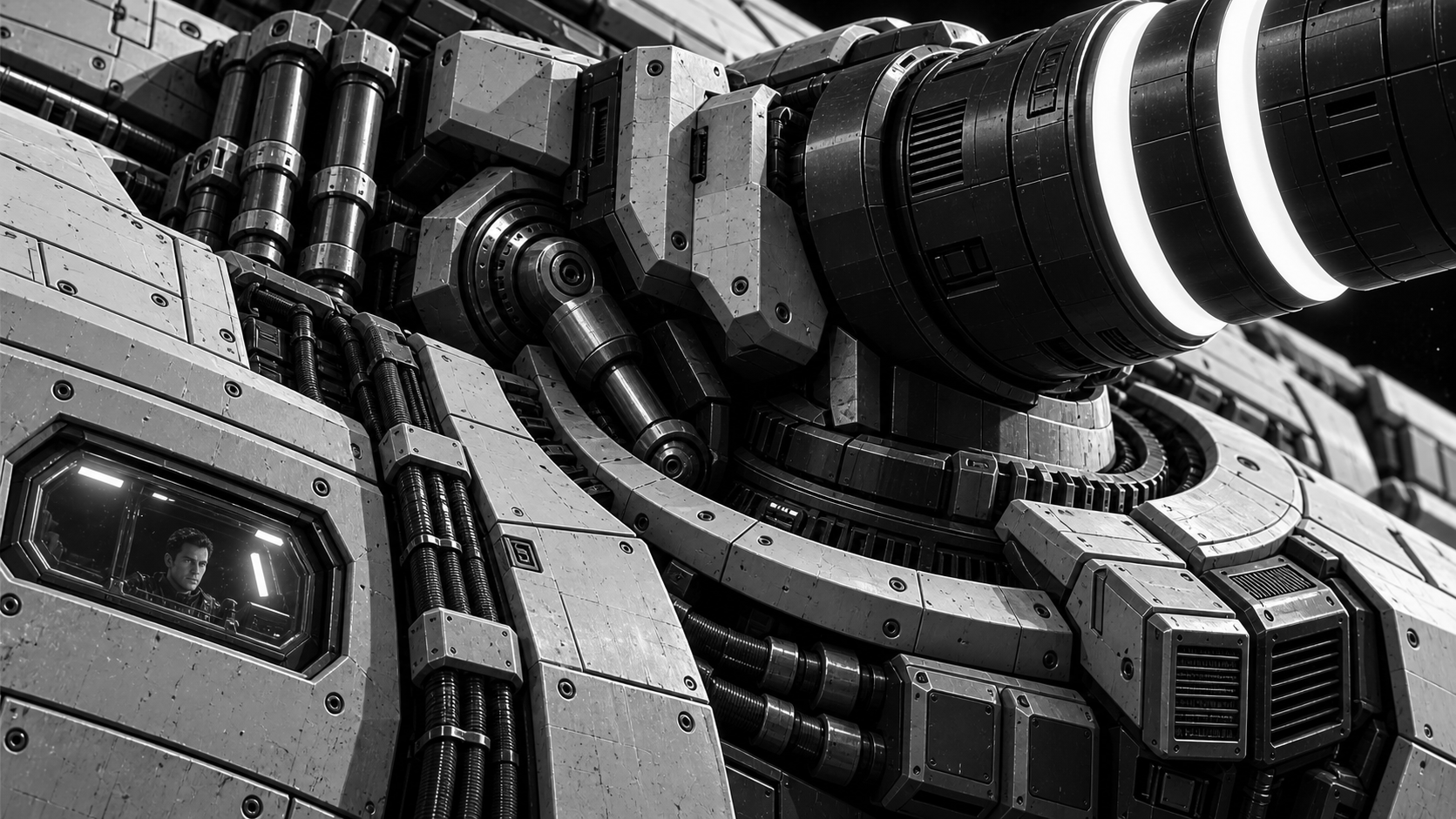 Close-up of a Tavr's heavy laser turret